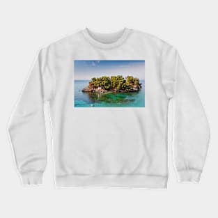 The islet of Panagia in Parga, Greece Crewneck Sweatshirt